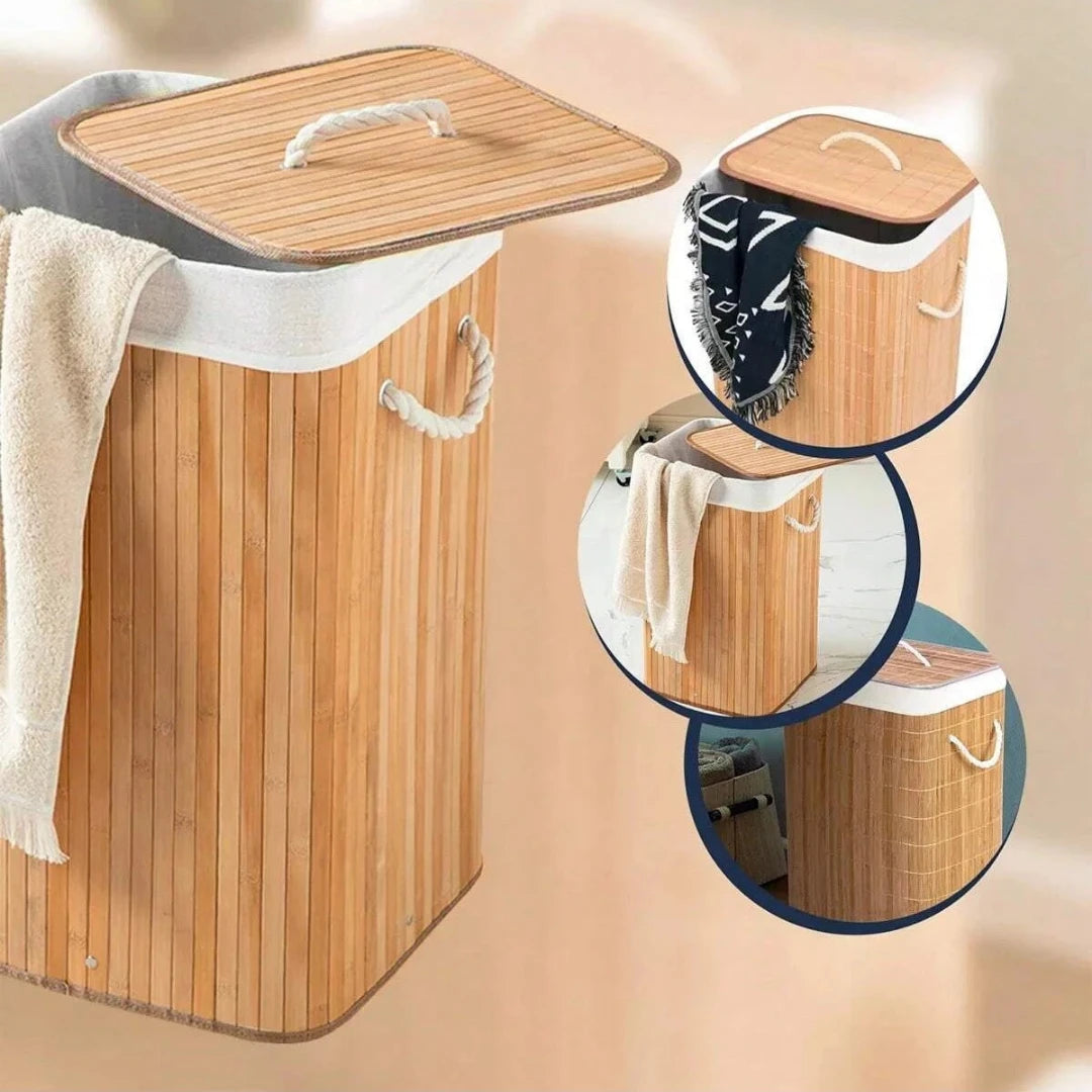 Cesto de Roupa Suja em Bambu