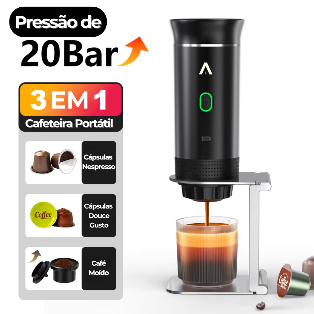 Cafeteira Elétrica Portátil 3 em 1 - CaffeTech